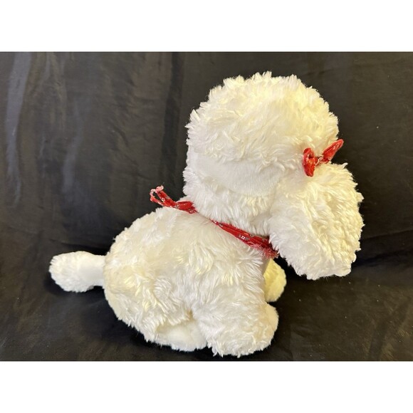 Vintage A&A PLUSH INC  White Poodle Dog Realistic Plush 8 X 11 - Picture 3 of 10